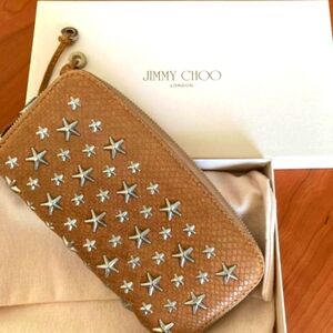 Jimmy Choo Tan Star-Studded Women's Wallet